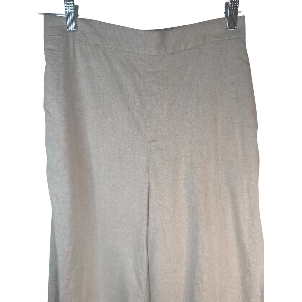 Banana Republic Wide Leg S Cropped Linen Blend Pants Soft Neutral Comfortable - Picture 7 of 16
